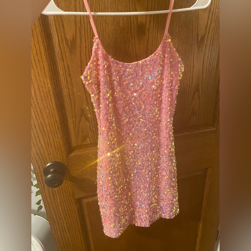 Pink Lucy in the sky dress xs